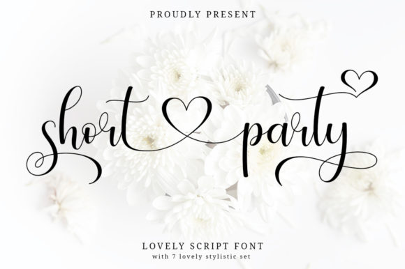 Short Party: A Sweet Script Typeface for Romantic Branding Projects